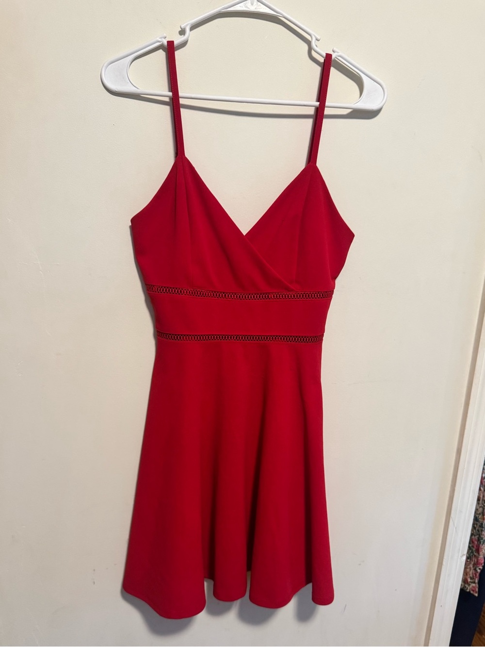 Altar'd State Red Spaghetti Strap Fit-and-Flare Mini Dress